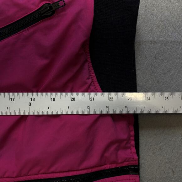 Vtg Woolrich Vest Womens Medium Hot Pink Full Zip Mock Neck Nylon Fleece Lined - Picture 6 of 8